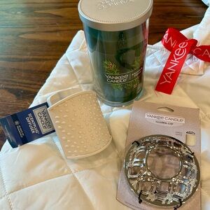 Yankee Candle, Balsam & Cedar. Silver Illuma-Lid and Scentplug Diffuser, New!